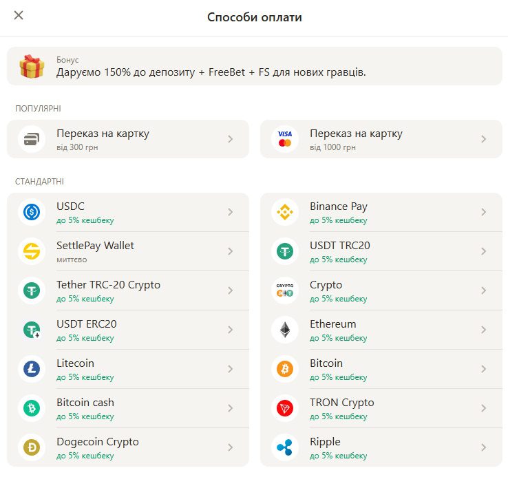 Депозит та вивід Dude bet